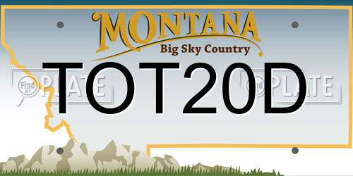 TOT20D Montana License Plate