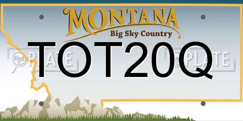 TOT20Q Montana License Plate