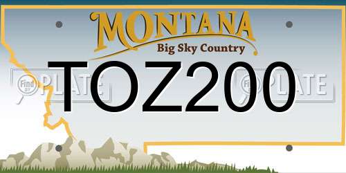 TOZ200 Montana License Plate