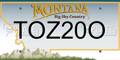TOZ20O Montana License Plate