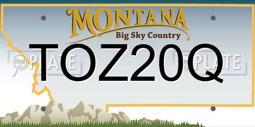TOZ20Q Montana License Plate
