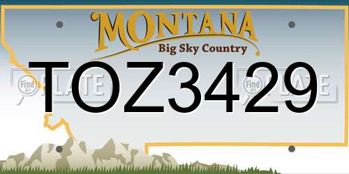 TOZ3429 Montana License Plate