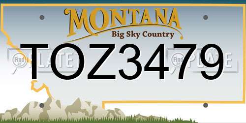 TOZ3479 Montana License Plate