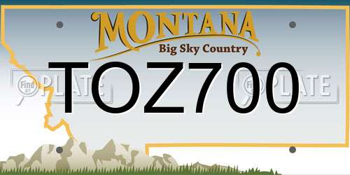 TOZ700 Montana License Plate