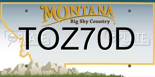 TOZ70D Montana License Plate