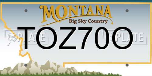 TOZ70O Montana License Plate