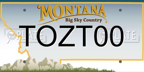 TOZT00 Montana License Plate