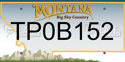TP0B152 Montana License Plate