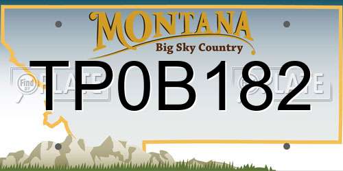 TP0B182 Montana License Plate