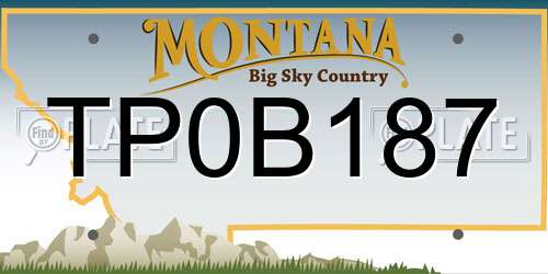 TP0B187 Montana License Plate