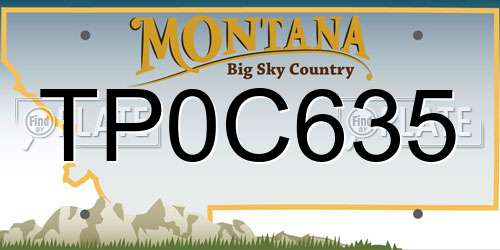 TP0C635 Montana License Plate