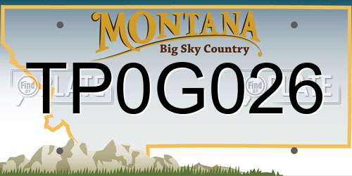 TP0G026 Montana License Plate