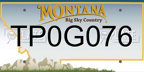 TP0G076 Montana License Plate
