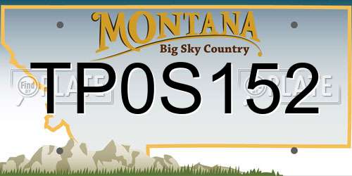 TP0S152 Montana License Plate
