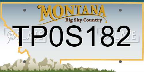 TP0S182 Montana License Plate