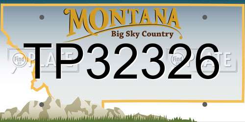 TP32326 Montana License Plate