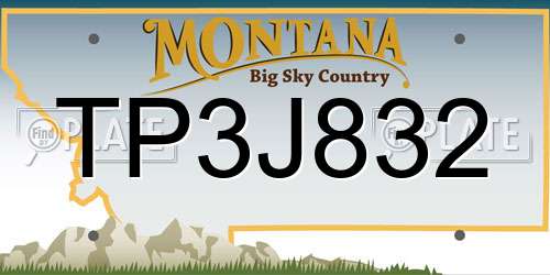 TP3J832 Montana License Plate