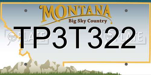 TP3T322 Montana License Plate