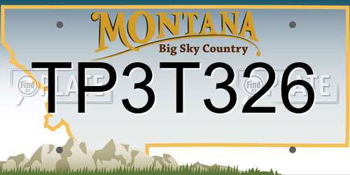TP3T326 Montana License Plate