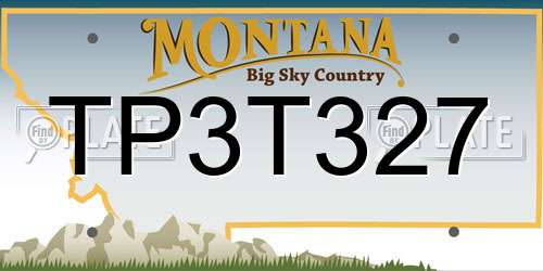 TP3T327 Montana License Plate