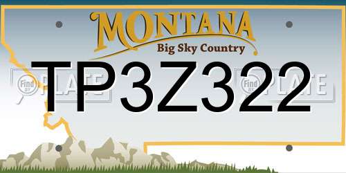 TP3Z322 Montana License Plate