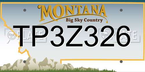 TP3Z326 Montana License Plate