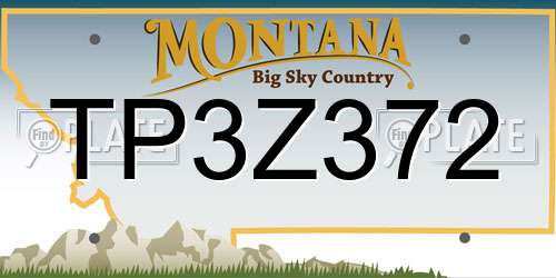 TP3Z372 Montana License Plate