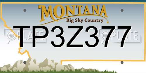 TP3Z377 Montana License Plate