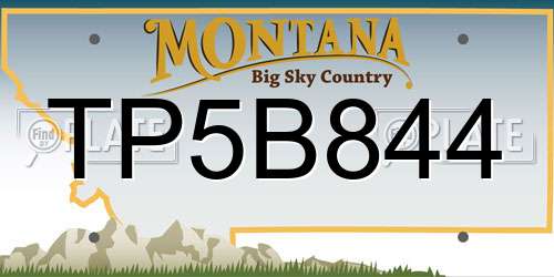 TP5B844 Montana License Plate