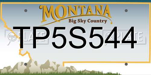 TP5S544 Montana License Plate