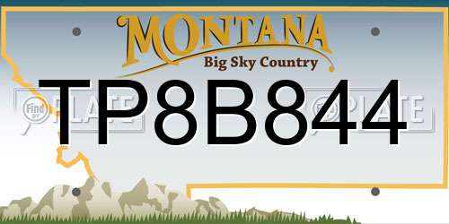 TP8B844 Montana License Plate
