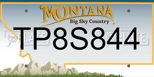 TP8S844 Montana License Plate