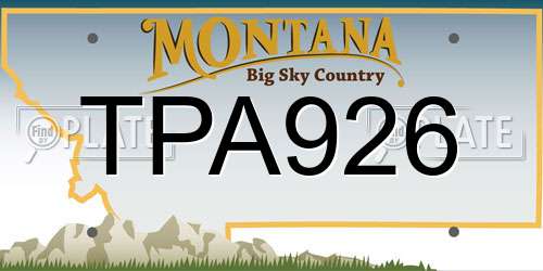 TPA926 Montana License Plate