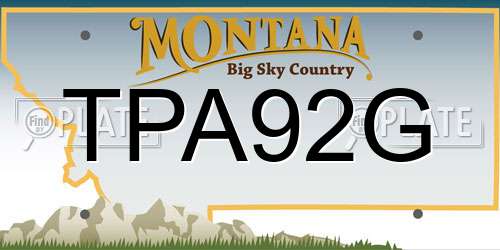 TPA92G Montana License Plate