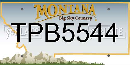 TPB5544 Montana License Plate