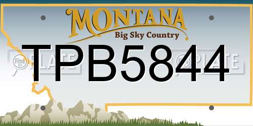TPB5844 Montana License Plate