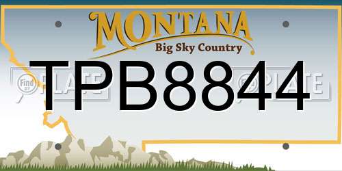 TPB8844 Montana License Plate