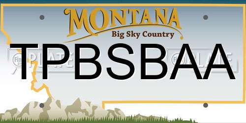 TPBSBAA Montana License Plate