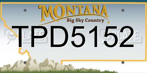TPD5152 Montana License Plate