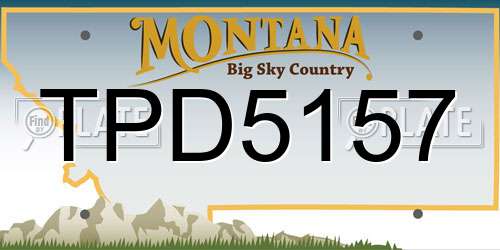 TPD5157 Montana License Plate