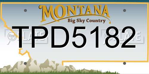TPD5182 Montana License Plate