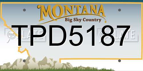 TPD5187 Montana License Plate