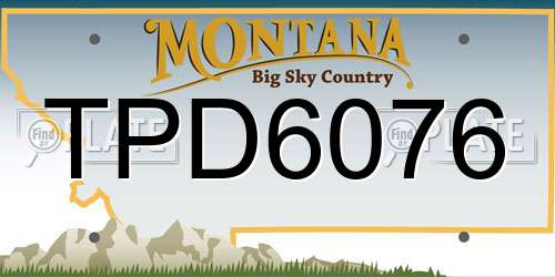 TPD6076 Montana License Plate