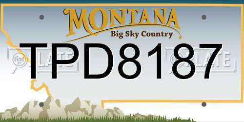TPD8187 Montana License Plate