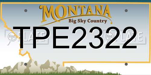 TPE2322 Montana License Plate