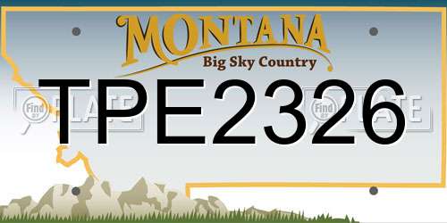 TPE2326 Montana License Plate