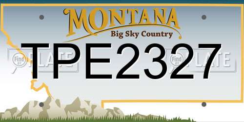 TPE2327 Montana License Plate