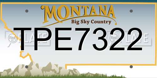 TPE7322 Montana License Plate