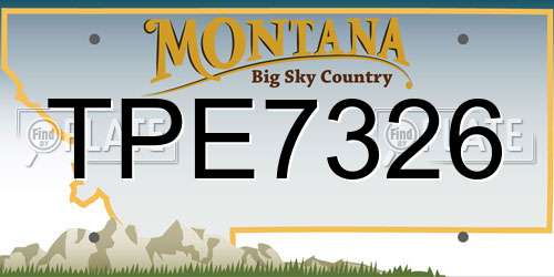 TPE7326 Montana License Plate
