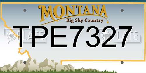 TPE7327 Montana License Plate